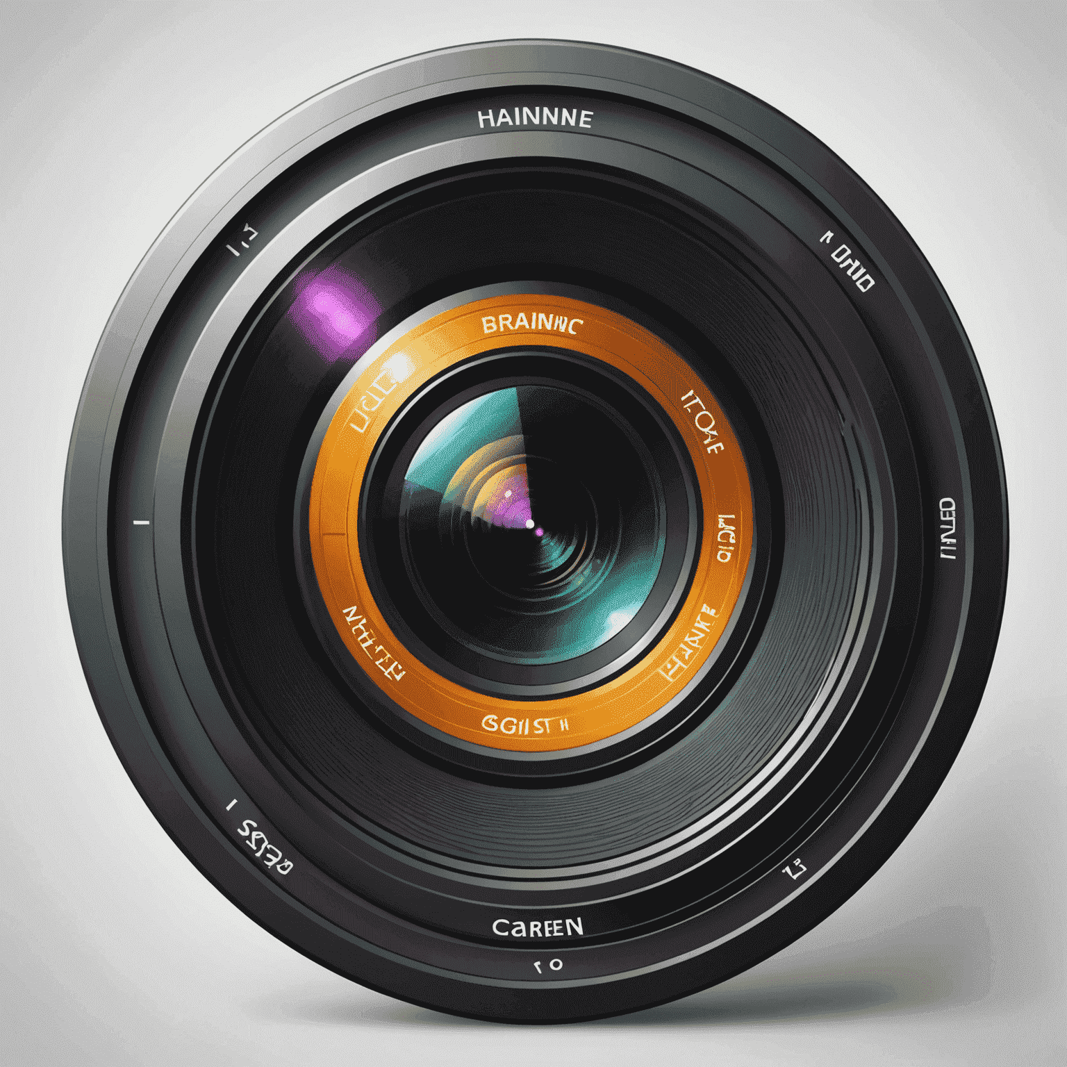 hannied_conference logo - A stylized camera lens with dynamic light rays