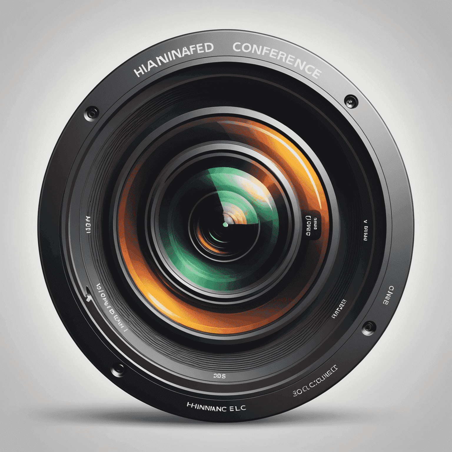 hannied_conference logo - A stylized camera lens with dynamic light rays