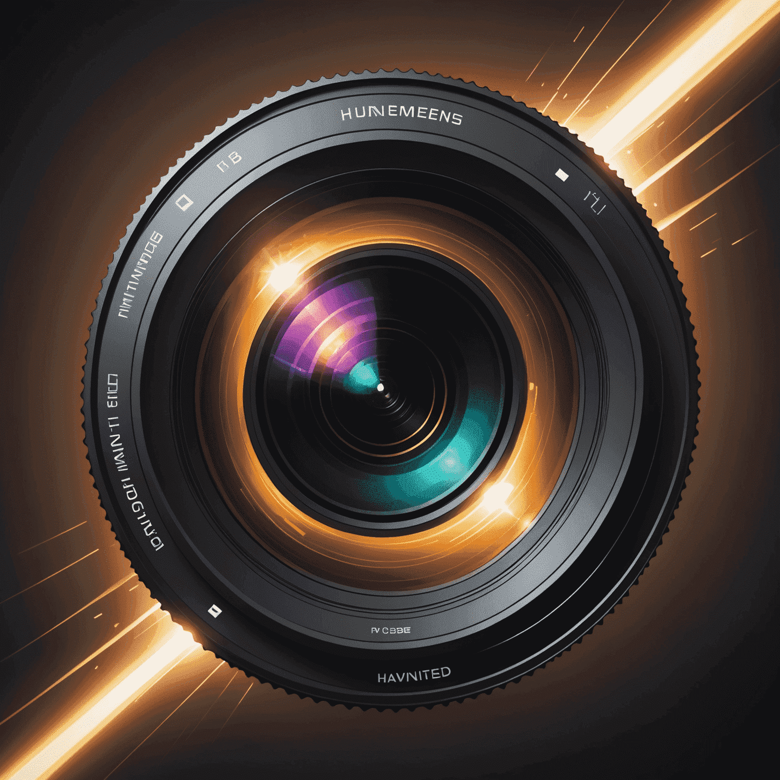 hannied_conference logo - A stylized camera lens with dynamic light rays