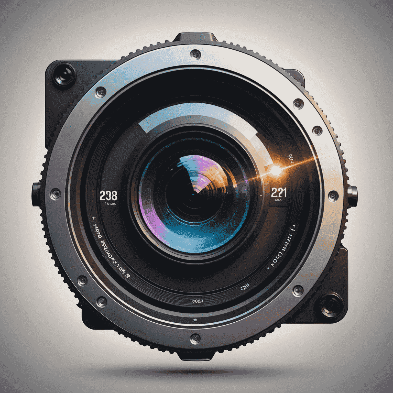 hannied_conference logo - A stylized camera lens with dynamic light rays