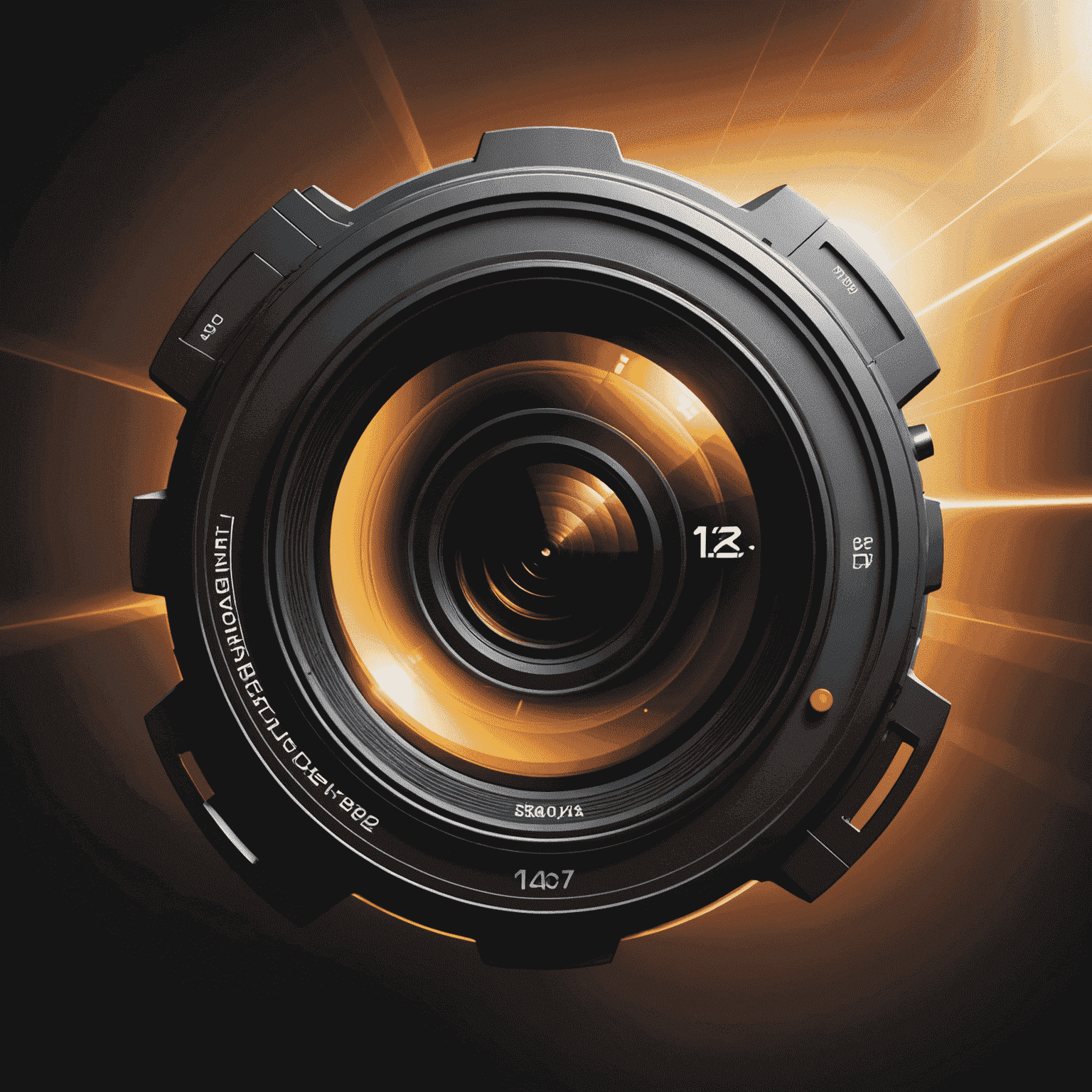 hannied_conference logo - A stylized camera lens with dynamic light rays