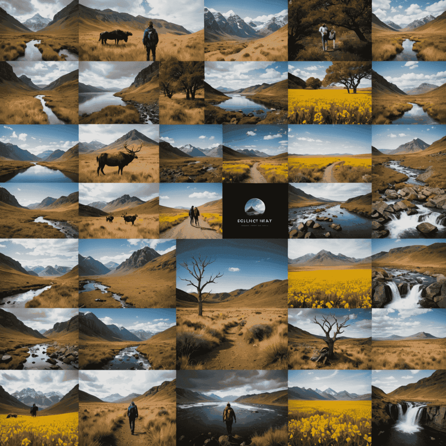 A montage of diverse photography and videography portfolios, showcasing various styles from landscape and wildlife to fashion and documentary, arranged in an artistic collage