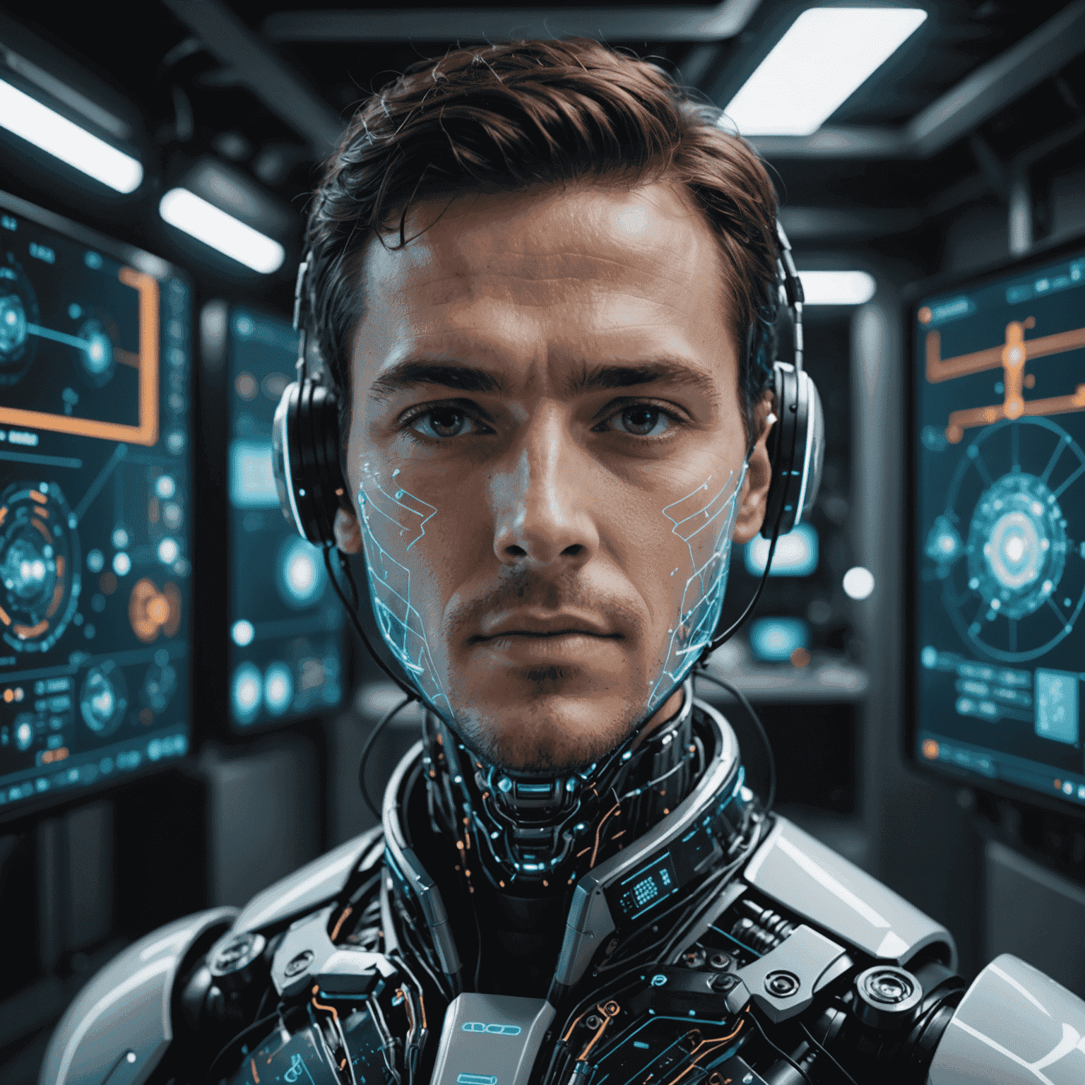 A futuristic interface showcasing AI-powered editing tools, with visual representations of machine learning algorithms analyzing and enhancing video footage